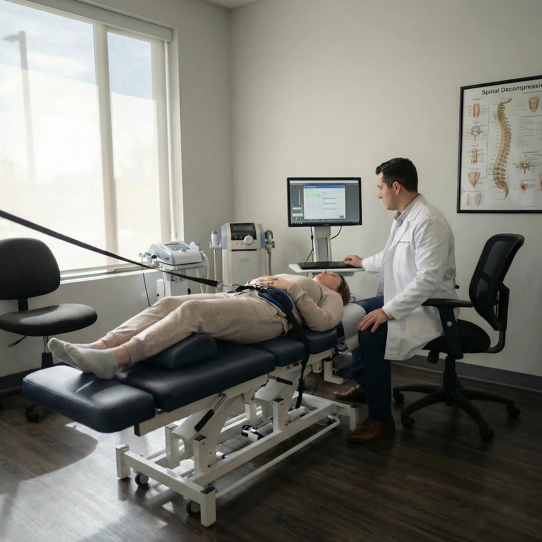 Spinal decompression therapy treatment